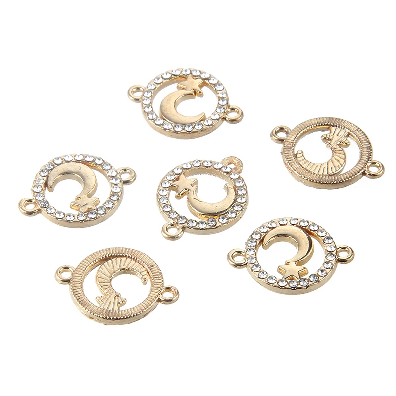 

Gold Color Rhinestones Crystal Wing Moon Shapes Infinity Symbol Connector Charms For DIY Necklace Bracelets Fashion Jewelry