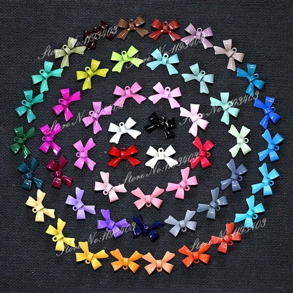 100 шт. разноцветные эмалированные банты 11 х16 мм|bow charms pendant|charm pendantenamel bow |