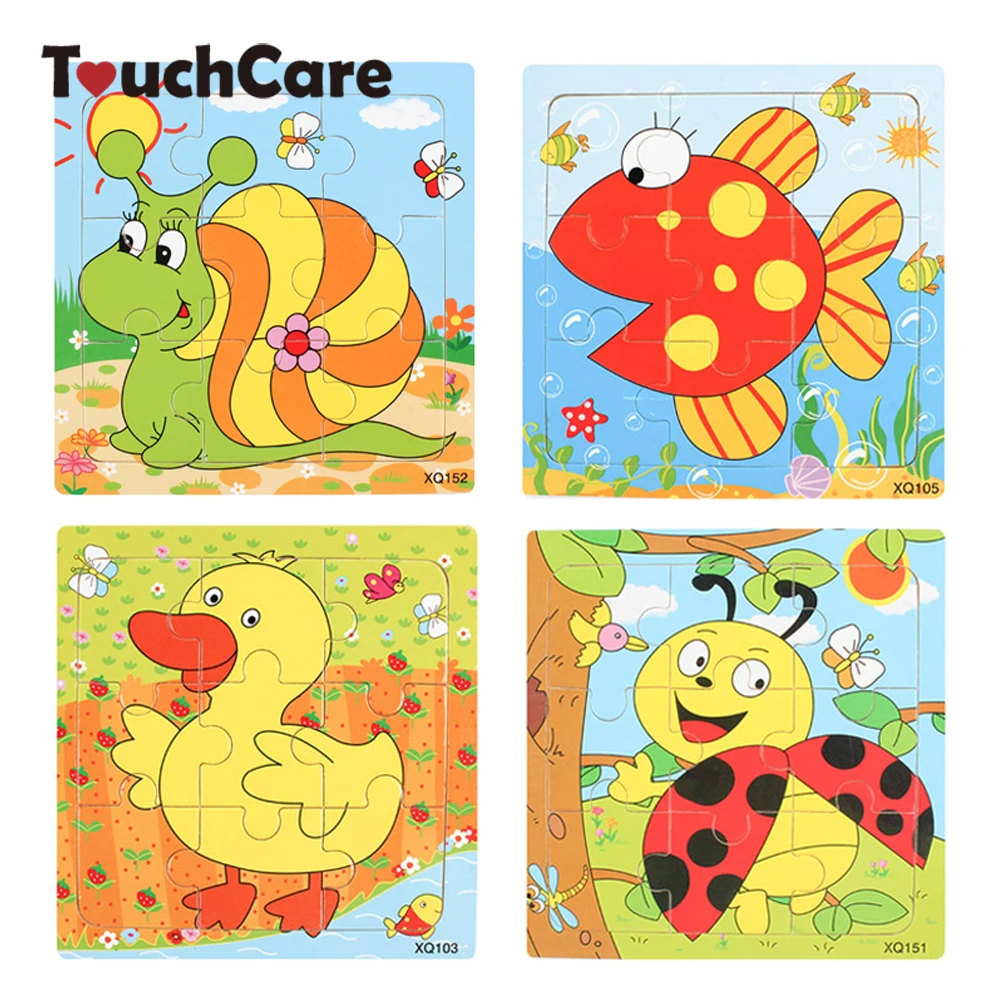 Cute Cartoon Animal Wooden Puzzle Intelligence Kids Educational Baby Toys Gift Brain Teaser Children Tangram Shapes Jigsaw Board
