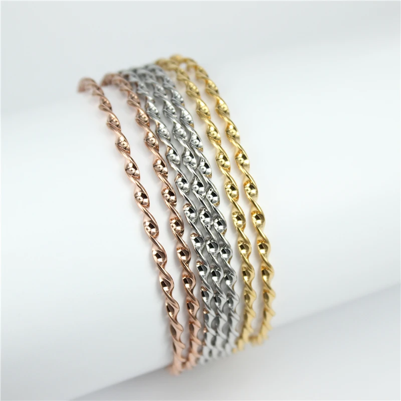 

Three colors 7Pcs Bangle Jewelry For Women Men Gold Color stainless steel Jewelry African Fashion Bangles Bracelets LH58