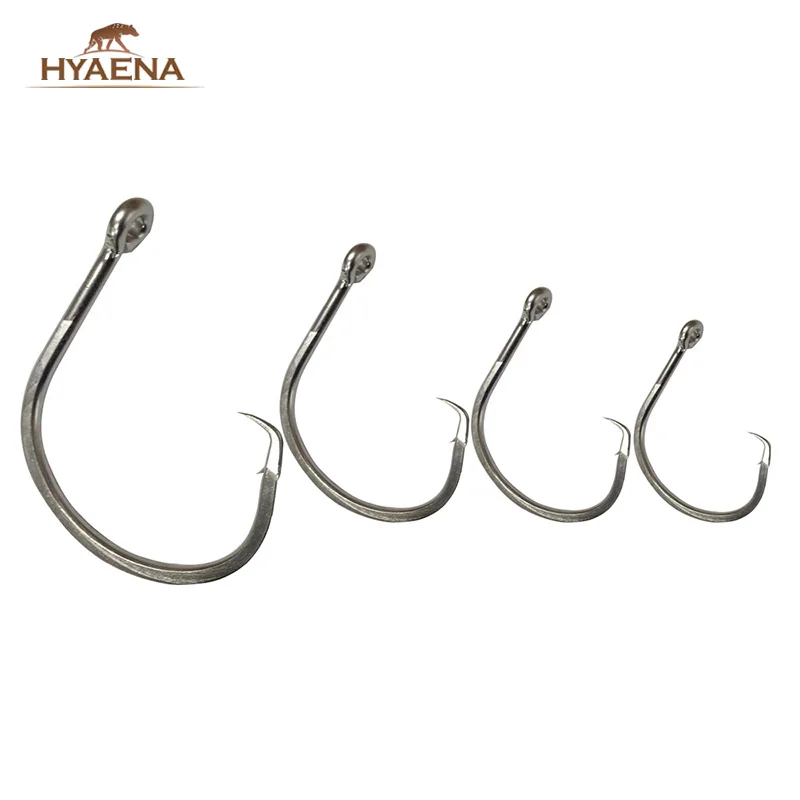Hyaena 1Pcs 39960 Offset Huge Fishing Hooks Sea Fishing Hook With Barbed Fishing Tuna Circle