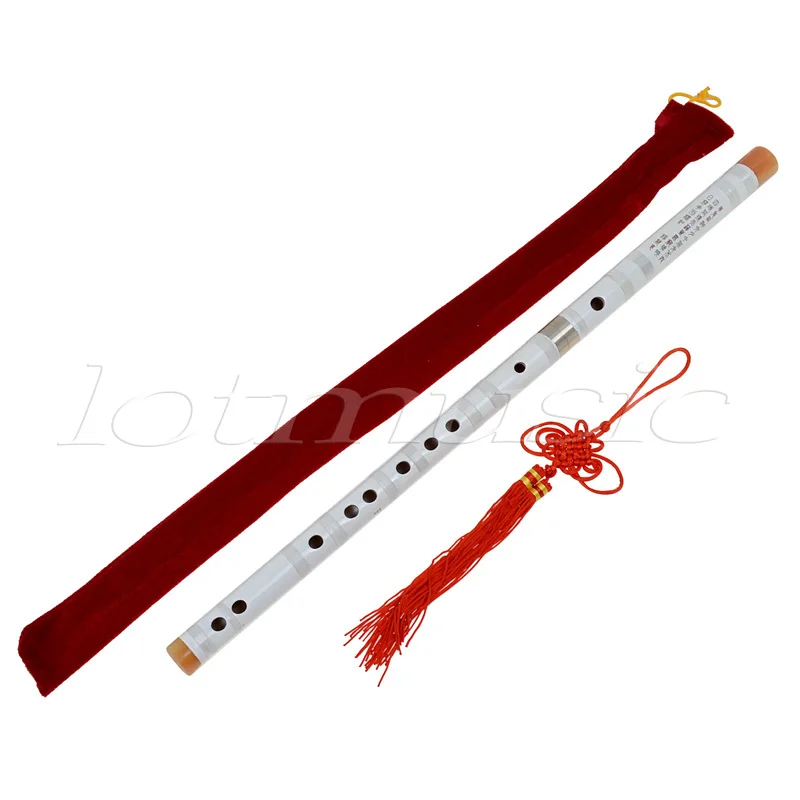 Flauta de Bambu Kmise Pintura Branca Tradicional Chinesa Dizi Pluggable f Chave Instrumento Musical - Image 2