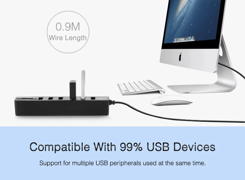 Usb-хаб 3/6 портов USB 3,0 концентратор Высокоскоростной Мульти USB разветвитель 2 в 1 2,0 хаб несколько usb3.0 концентратор SD/TF кард-ридер для ПК ноутбука