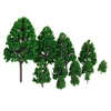 12Pieces Green Plastic Model Trees Train Railroad Park Garden Scenery Landscape Scenery DIY 1/50 Scale Trees Toys 1