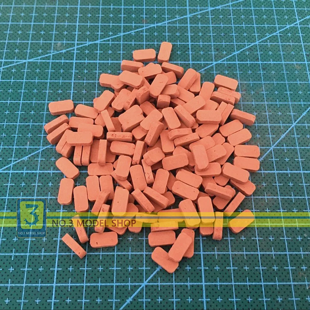 Модель кирпича высокой температуры стрельбы 1/35 красный кирпич 50 шт./компл. DIY