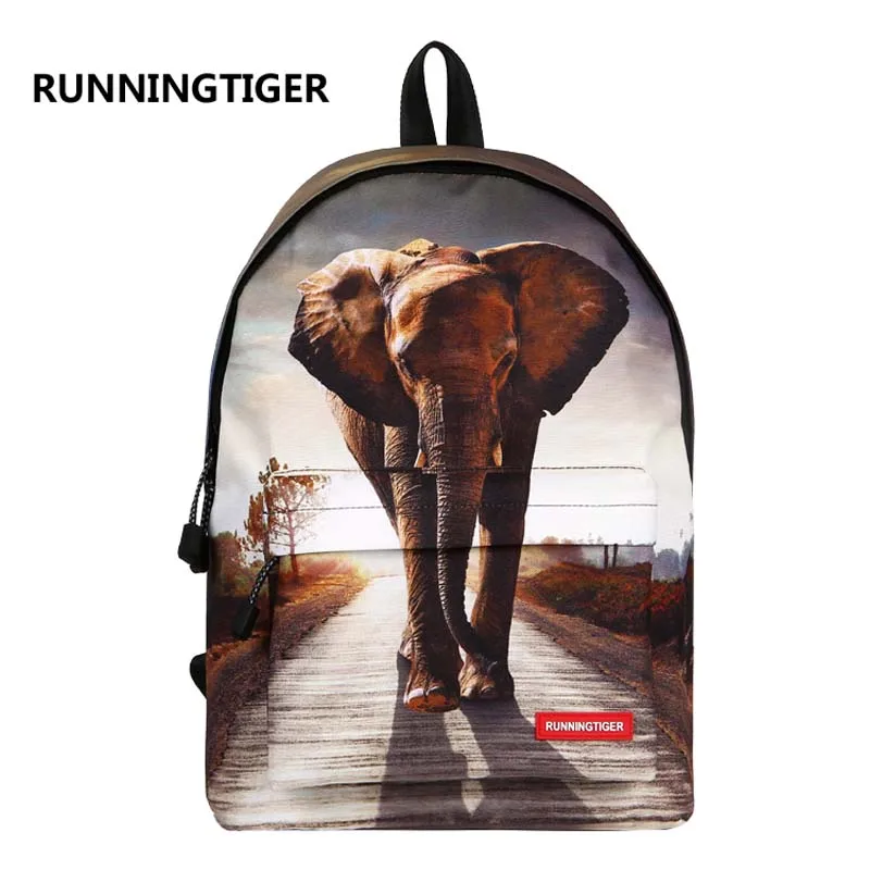 

RUNNINGTIGER College Student's Backpack for Women 3D Animal Printed School Bags For Teenage Girls Casual Female Mochila