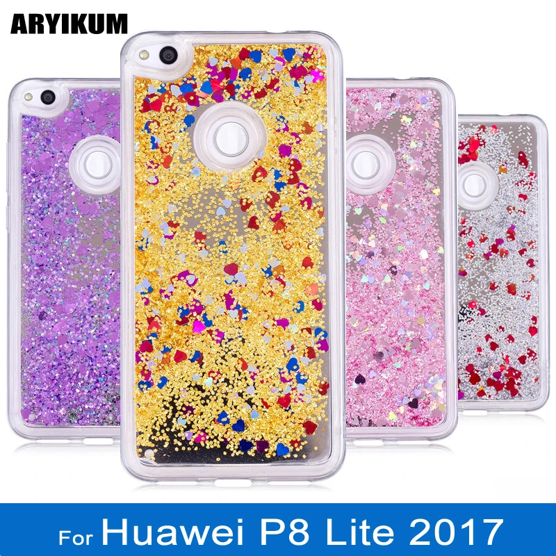 Glitter Liquid Soft TPU Case For Huawei P8 Lite 2017 Cover Coque P8Lite Huawey Lite2017 Sand Back |