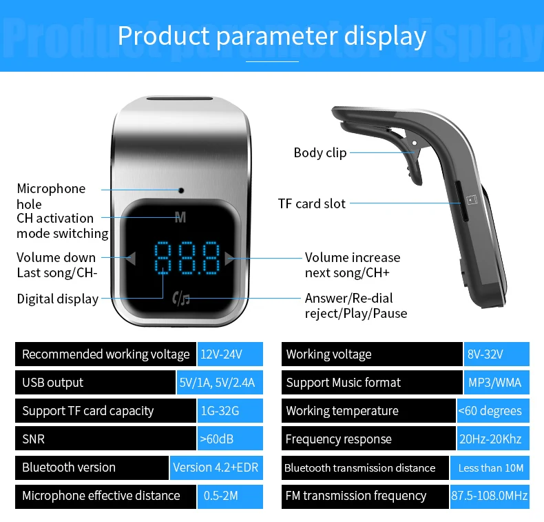 BC39 Bluetooth FM передатчики автомобильный беспроводной радио адаптер AUX MP3 плеер Hands-free FM модулятор двойной USB зарядное устройство fm-передатчики