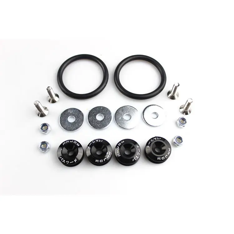 JDM Style Aluminum Bumper Quick Release Fasteners Fender Washers For Honda Civic Integra And Universal Car - Название цвета: Black