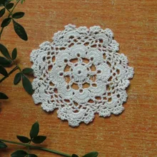 Ручное вязание крючком Doily, хлопок Doily, подстаканник, подстаканник, коврик для чашки, кроше аппликация Ecru 10 см X 10 см 20 шт./партия