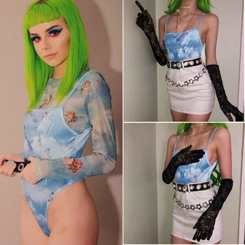 

Summer Women Sexy Tops Casual Bodysuits Strappy Backless Bodycon Bodysuit Printed Jumpsuit Shirt