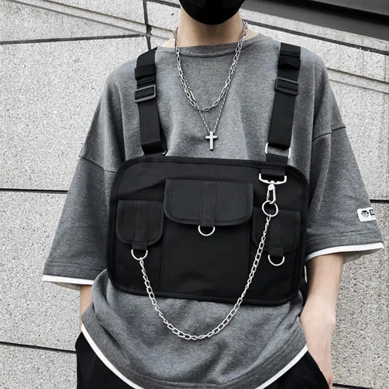 

Hip Hop Men Chest Bag Harness Chest Rig Bag Vest Streewear male Tactical Shoulder Bag Chest Package Kanye West Waist Pack