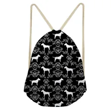 ThiKin Bull Terrier Classic Fashion Animal Girl Backpack Printing Women Travel Mochila Backpacks Men’s Bags Drawstring
