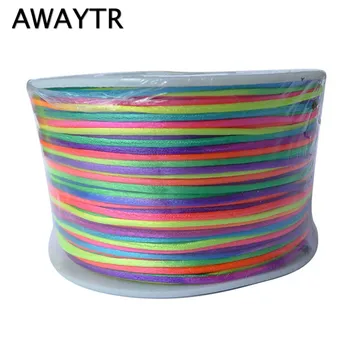 

Rainbow Multi-Colors 1MM 100 Yard/Roll Satin Rattail Nylon Cord/String Kumihimo macrame Jewelry Top QUALITY FREE SHIPPING