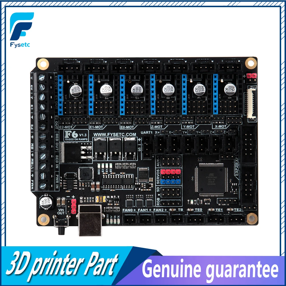 FYSETC F6 V1.3 плата все-в-одном Электроника до 6 моторных драйверов для TMC2130 SPI бесплатно VS SKR V1.3 S6 для 3d принтера CNC Ender 3