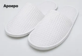 

Newest white home slippers 10 pairs Wholesale sales Hotel simple slippers Disposable flats women Indoor casual shoes Low price