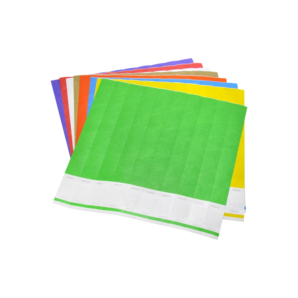Однотонные новые съемные браслеты Tyvek 1 дюйм для удостоверения личности вечерние