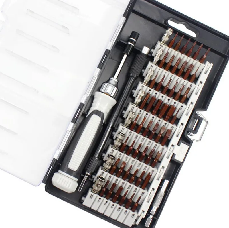 baratas 60 Em 1 Multi funcional Precisão Bits Chave de Fenda Set Ferramentas de Reparo Kit para PC Telefone Celular Universal Chaves Desmontagem ferramenta