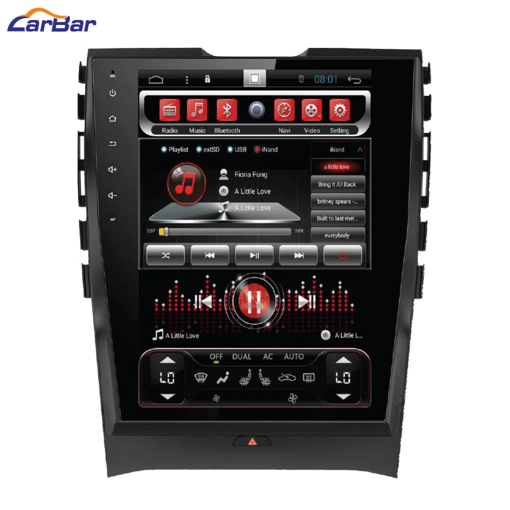 

10.4" Vertical Screen Tesla Style Android Car DVD GPS Player for Ford Edge 2015-2016 1024*600 Quad Core with Radio Navigation