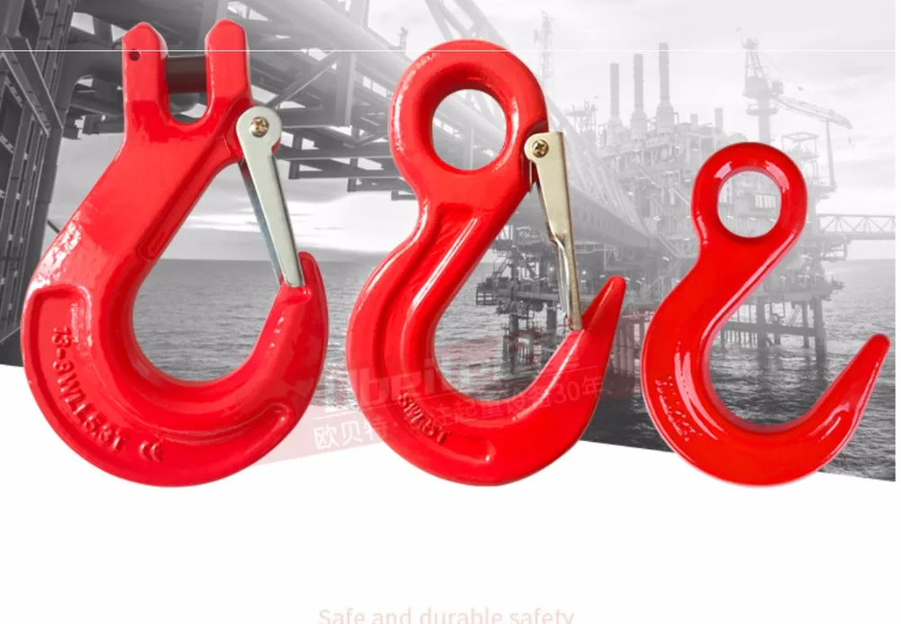 Eye Sling hoist Locking Swivel Hook with Latch lifting rigging Tow