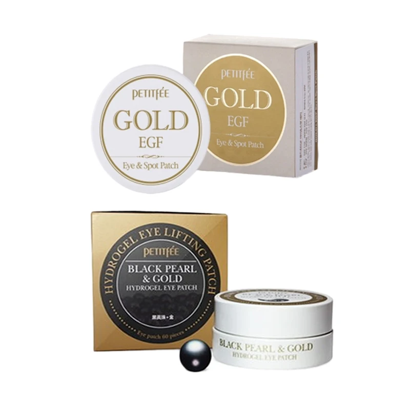Патчи для глаз PETITFEE Gold EGF (маска 60 шт. + патчи 30 шт.) Black Pearl уход за кожей