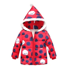 Hiver Enfants veste Léopard pleine douille À Capuchon En Coton bébé Au Chaud manteau filles veste Rouge à capuche de Survêtement Veste Pour Les Filles Enfants