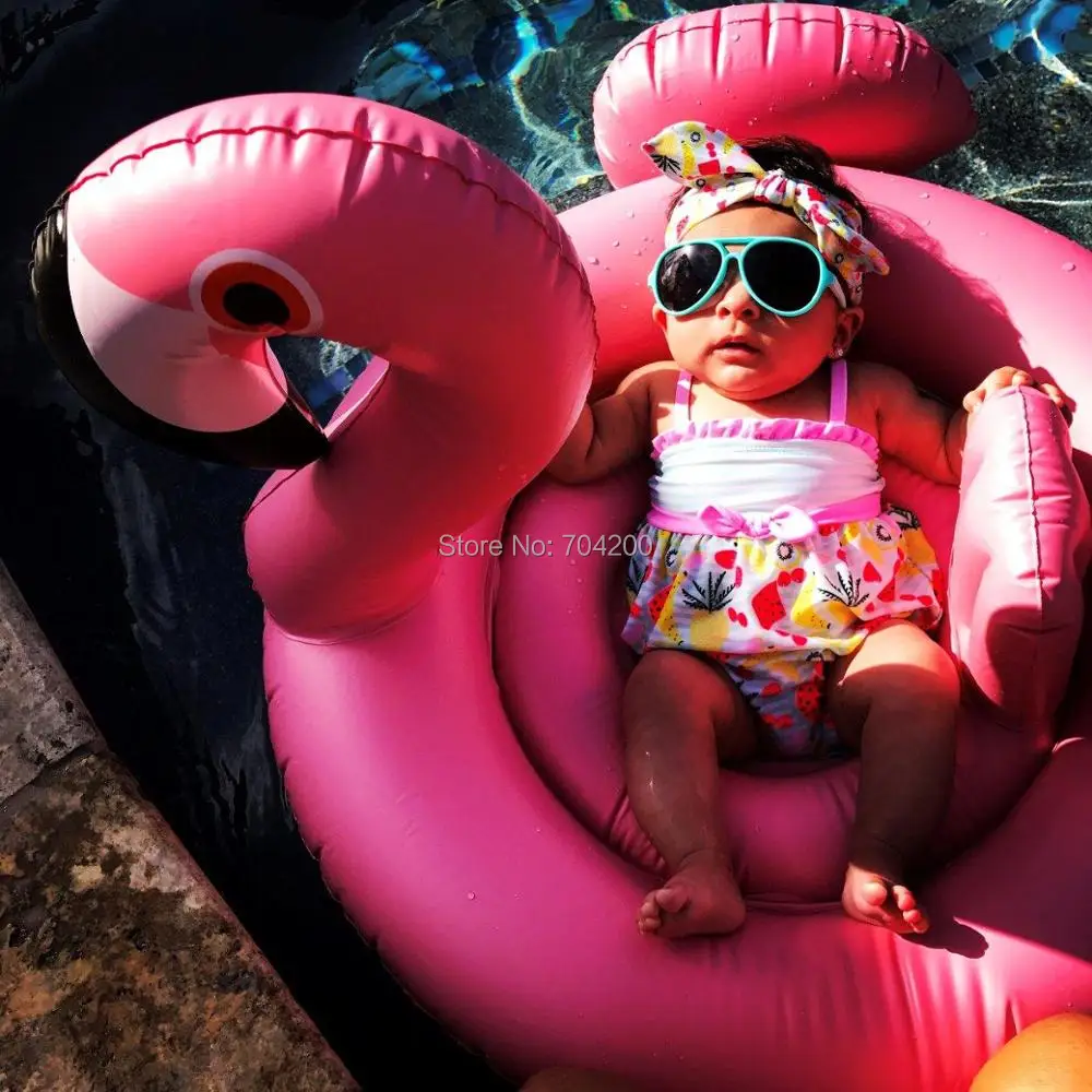Детские Фламинго надувной матрас для бассейна-Надувные Младенца Фламинго Плавание кольцо поплавок для бассейна-популярный малышей пляжная игрушка