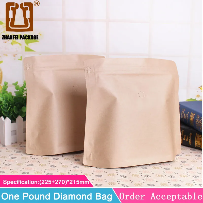 ZHANFEI 20 шт 1 фунт ziplock клапан Алмазный мешок Алюминиевая фольга крафт бумага