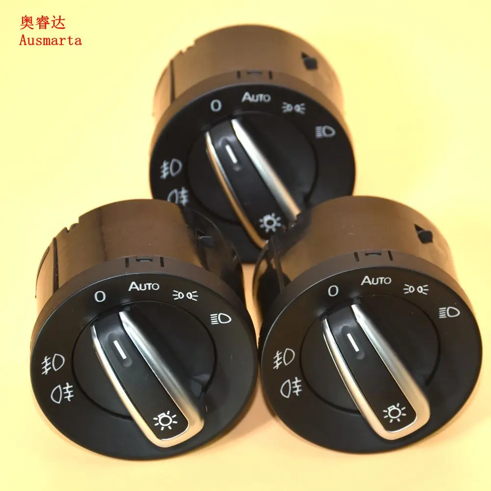 

3 Pcs For Golf 5 6 MK5 MK6 OEM Chrome Headlight Switch Contorl w/ Auto 5ND941431BXSH 5ND 941 431 B