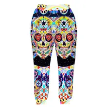 Дизайн Осень Зима Мужские штаны для бега 3D принт черепа Лицо пот брюки повседневные энергичные тонкие дышащие яркие брюки