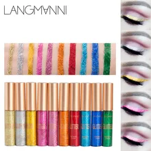 Высокое качество, мигающая подводка для глаз, 10 цветов, макияж, металлические блестящие тени для век, водонепроницаемые блестящие жидкие подводки для глаз, красота, косметика