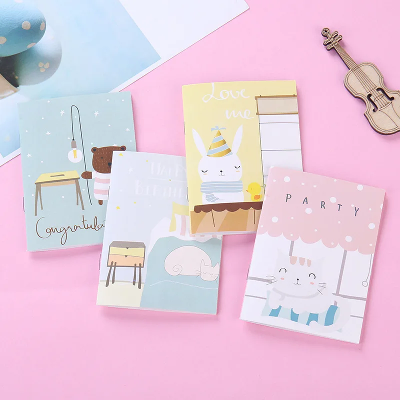

Colorful Mini- Notepad Lovely Cartoon Pocket Notebook Memo Pad Gift Stationery Office School Supplies