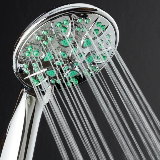 AquaDance Microban Green 4 Inch 6 setting Hand shower (2)