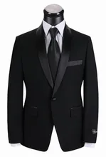 Prom Party Wear Tuxedos China Custom Made Buy Online With Price One Peice (Jacket+Pants) WB033 black men suit for wedding