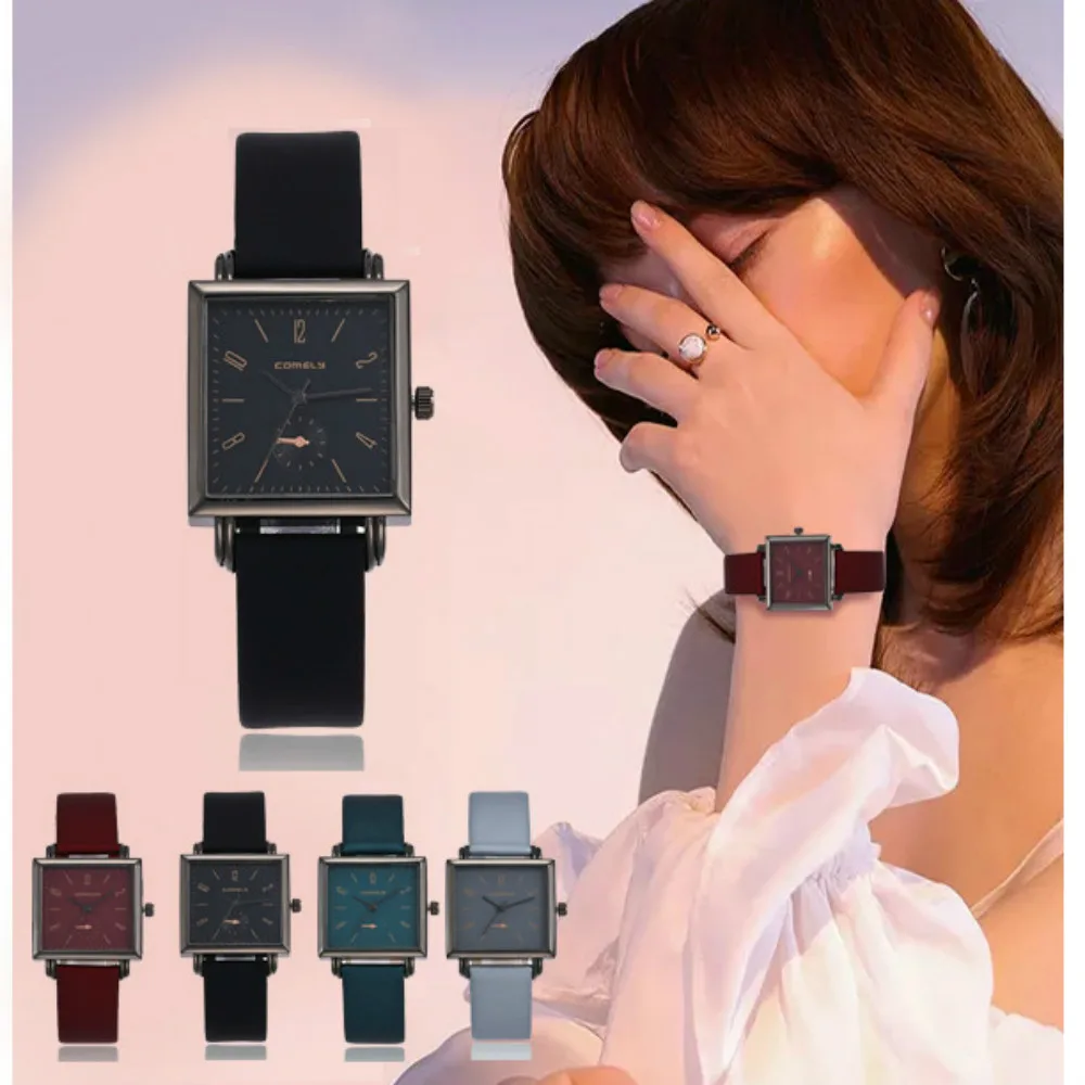 

Ladies Watches Luxury Top Brand woman Watch Leather Strap Women Stylish Simple Casual Watch Bracelet Gift Square Wristwatch