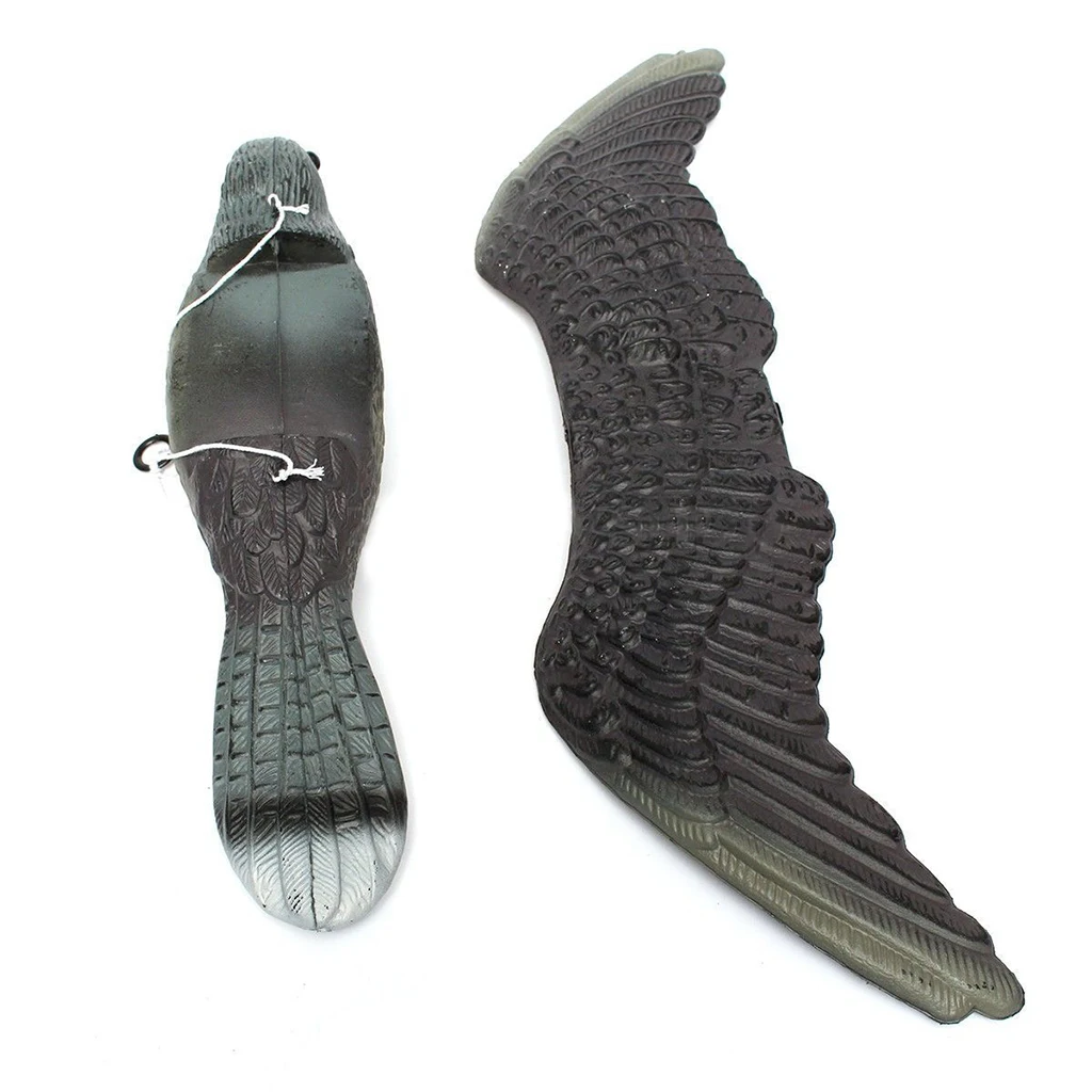 Vivid Flying Bird Hawk Pigeon Decoy Garden Crow Scarer Yard Scarecrow Weed Pest Control with Hook and Wire Garden Supplies
