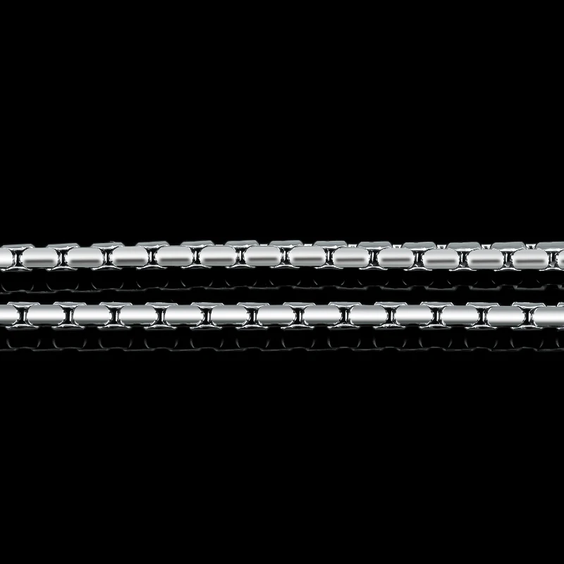CHUKUI Silver Chain 2mm Stainless Steel Box Necklace Chain For Women Men Locket Pendant Drop Shipping (8)