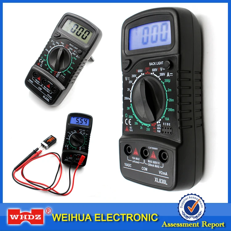 

XL830L Digital Multimeter Portable multi meter AC/DC voltage meter DC Ammeter resistance tester Blue Backlight