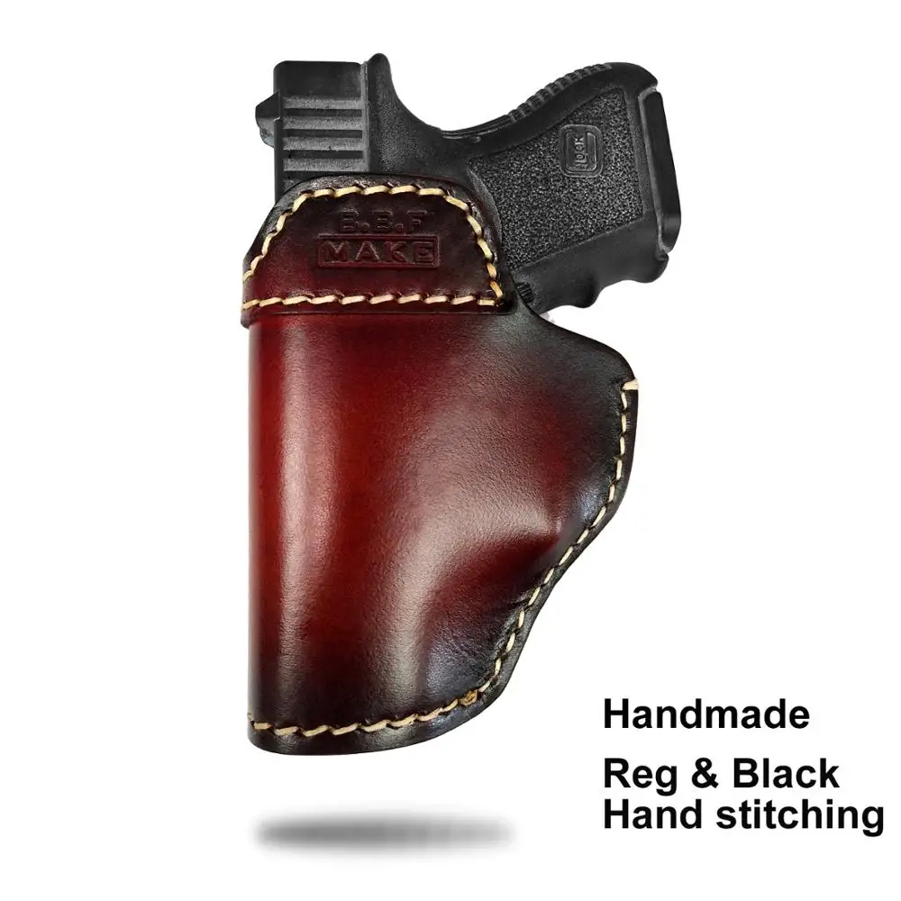 

B.B.F MAKE Gun Holster Leather Sheath For S&W M&P Shield - GLOCK 17 19 22 23 26 27 32 33 42 43 / Springfield XD-S IWB Holsters