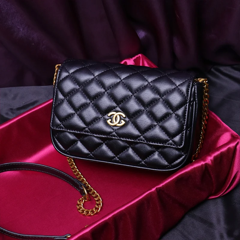 

Channels Luxury 100% Pure Sheepskin Small Flap Crossbody Bag Fashion Shoulder Bag Women Messenger Bag Real Leather Bag Louis Bag