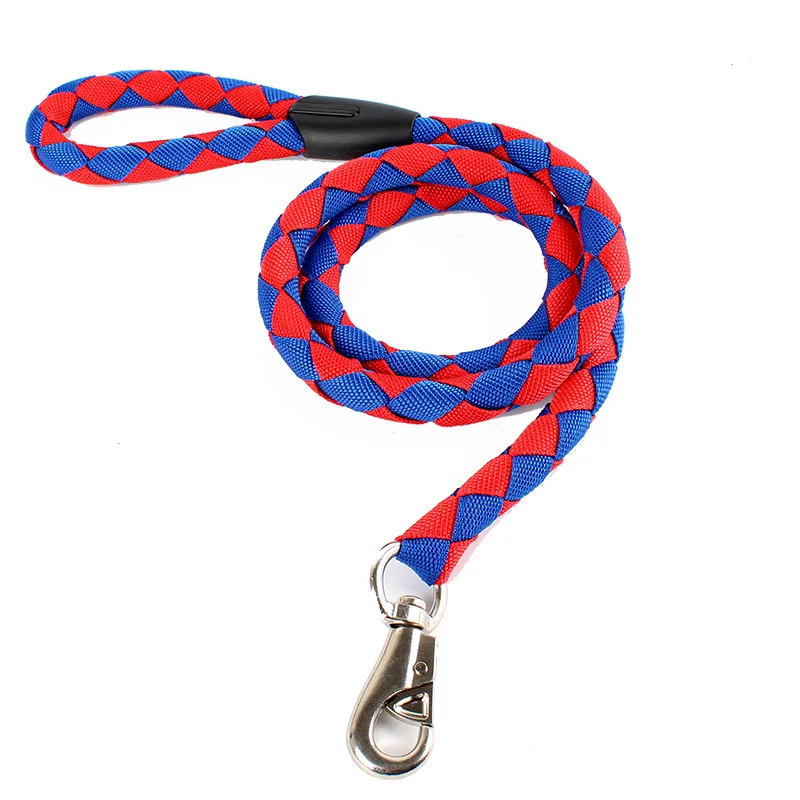 High Quality Durable Nylon Dog Leash For Big Dogs Harness Braided Leash