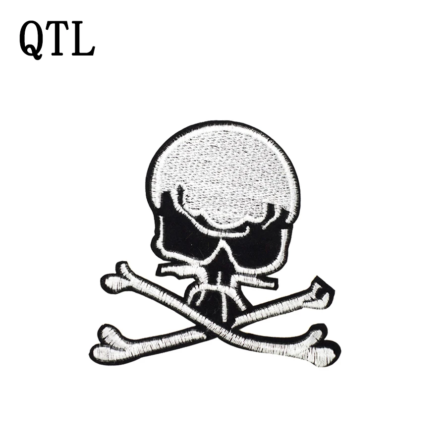 5 PCS Skeleton Patch for Punk Motorcycle Jacket Clothes Iron Applique Cool Men Sweater Craft Sew Accessorie Embroidery Patches