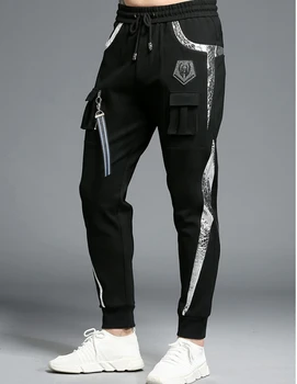 

sportswear Casual Elastic cotton Mens Fitness Workout Pants skinny Sweatpants