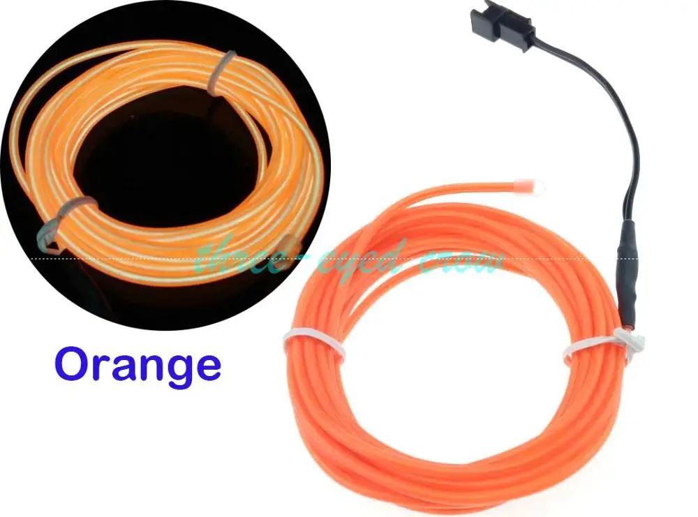 1 м, 2 м, 3 м, 4 м, 5 м, 10 м, вечерние, декоративные, гибкий неоновый светильник, светящийся, EL Wire Rope, лента, кабельная полоса, светодиодный неоновый светильник с USB контроллером для автомобиля - Испускаемый цвет: orange