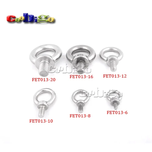 

100pcs Pack M6 M8 M10 M12 M16 M20 Stainless Steel 304 Eye Bolt Screw For Lifting Machinery Fastener Hardware #FET013