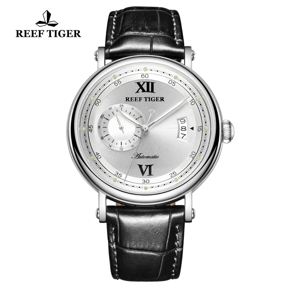 Мужские деловые часы Reef Tiger/RT автоматические сапфировые водонепроницаемые Miyota с