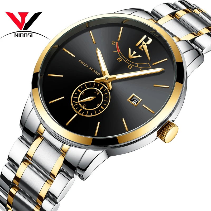 

NIBOSI Relogio Masculino Relojes 2019 Men's Watch Top Brand Luxury Sports Quartz Men's Watch Business Waterproof Watch