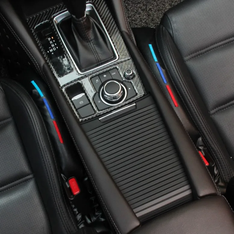 

2pcs(1pairs) Car Seat Gap Filler For 1 3 5 6 7 8 X1 X3 X5 X6 Black Color Leather Auto Seats Leak Stop Pad Spacer Holster CNYOWO