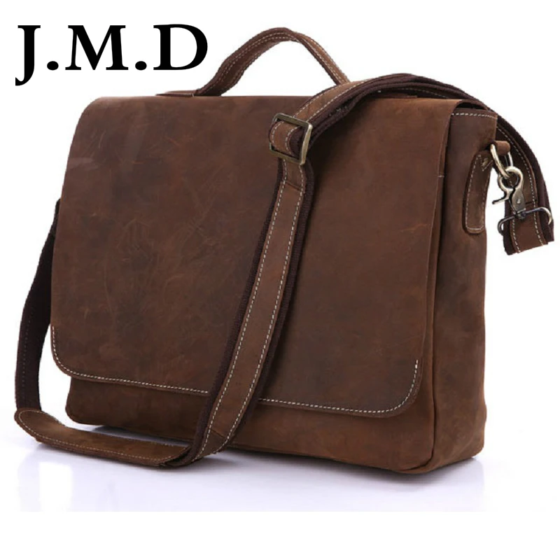 

J.M.D New Arrival Crazy Horse Leather Men's Messenger Bag Briefcases Laptop bag Handbag Cross Body Bags 7108