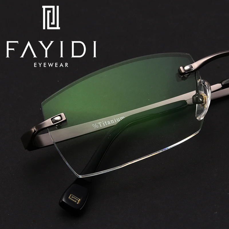 

Metal men Spectacle Frame super light clear brand designer prescription optical rimless eyeglasses frame #F114